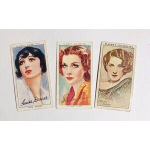 1938 PLAYERS SER 3 MOVIE STAR Cards, Norma Shearer  Luise Rainier& Shirley Ross